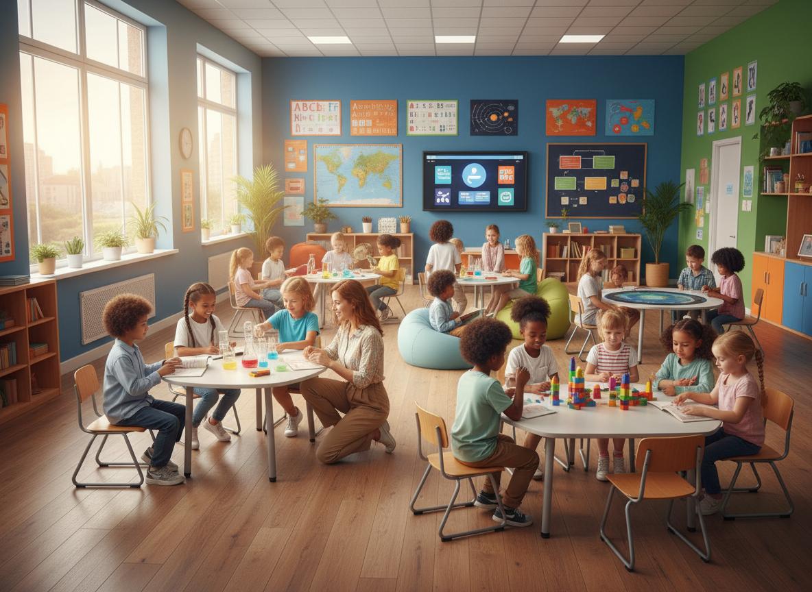 Students learning in classroom